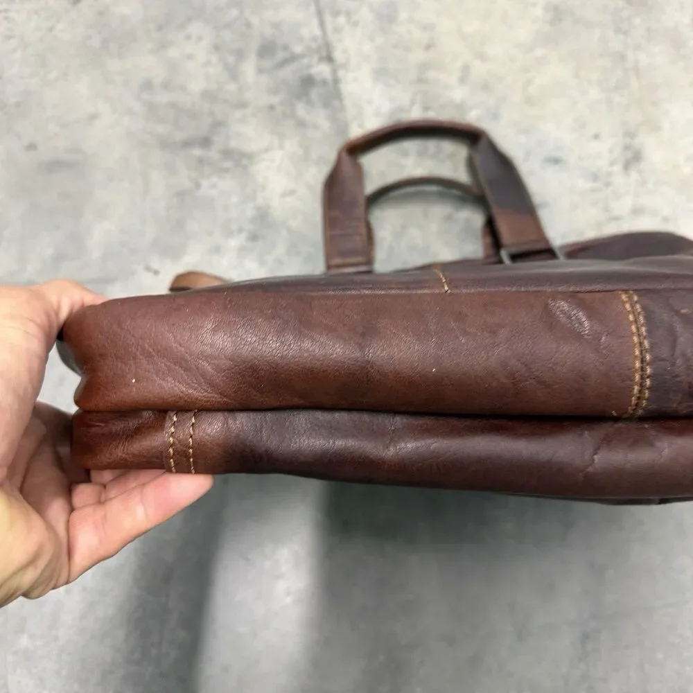 VTG Jack Georges Leather Briefcase Messenger Bag 16x13